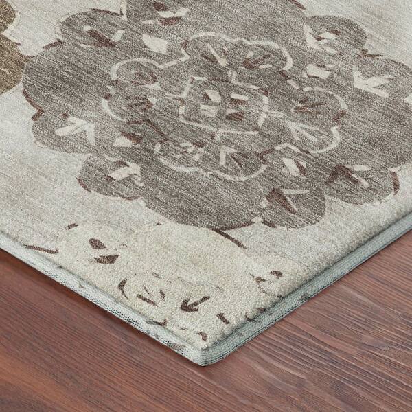 Mayfield Premium Machine Washable Abstract AMF2353 Pearl 10 ft. x 14 ft. Area Rug