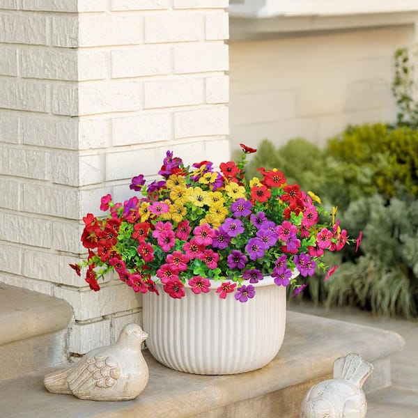 Afoxsos 2.00 in. Mix Red Purple Yellow Rose-red Artificial Outdoor