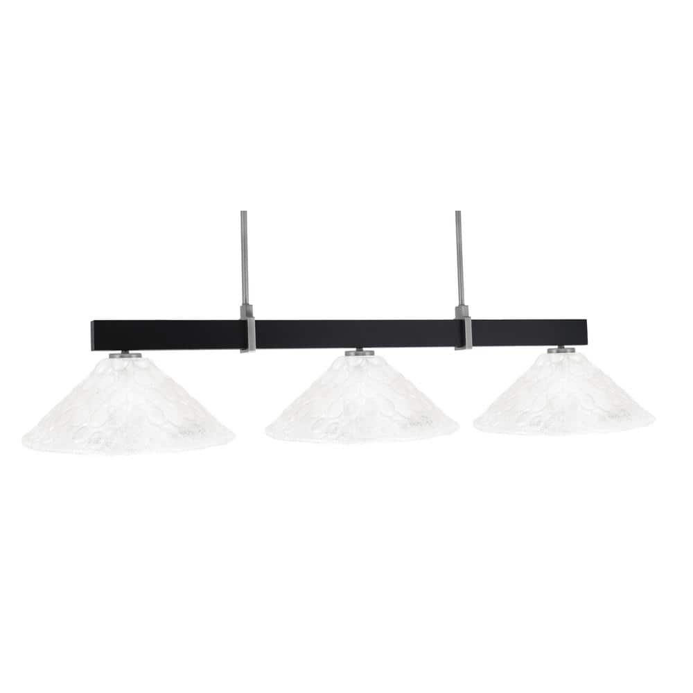 Balmore 3-Light Matte Black and Graphite Billiard Light with 16 in. Italian