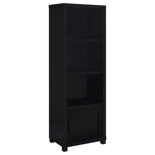 Coaster Jupiter Black 3-shelf Media Tower Bookcase with Storage Cabinet