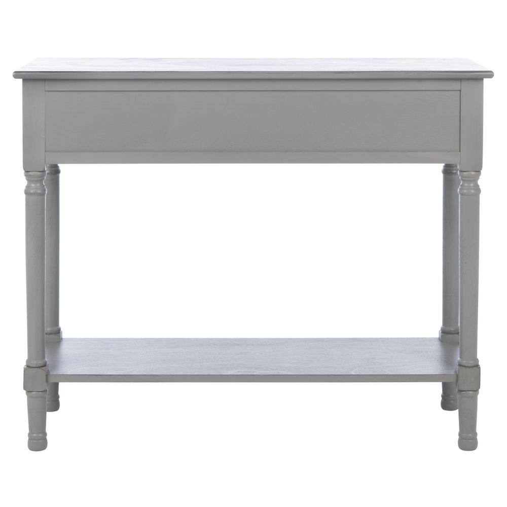 Distressed Gray Wood and Metal Console Table with Storage