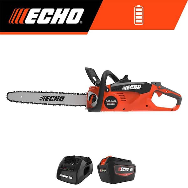 ECHO 56V 18 in. Cordless Electric Battery Brushless Rear Handle Chainsaw Kit with 5.0Ah Battery and Charger