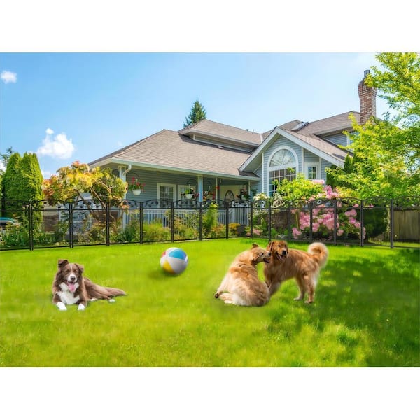 AESOME 43.3 in. Metal Garden Fence Decorative Fencing Panels with