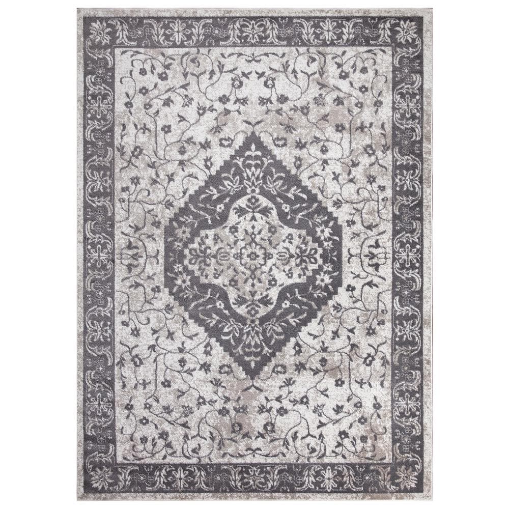Jefferson Collection Pearl Heriz Ivory 5 ft. x 7 ft. Medallion Area Rug price history on PriceWatchPro