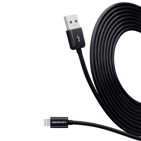 Merkury Innovations 10 ft. Apple MFI Certified Lightning Cable with 8-Pin - Black