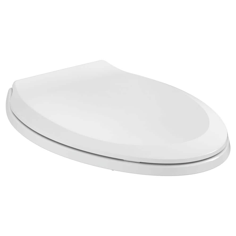 White Slow-Close Elongated Toilet Seat with Lid
