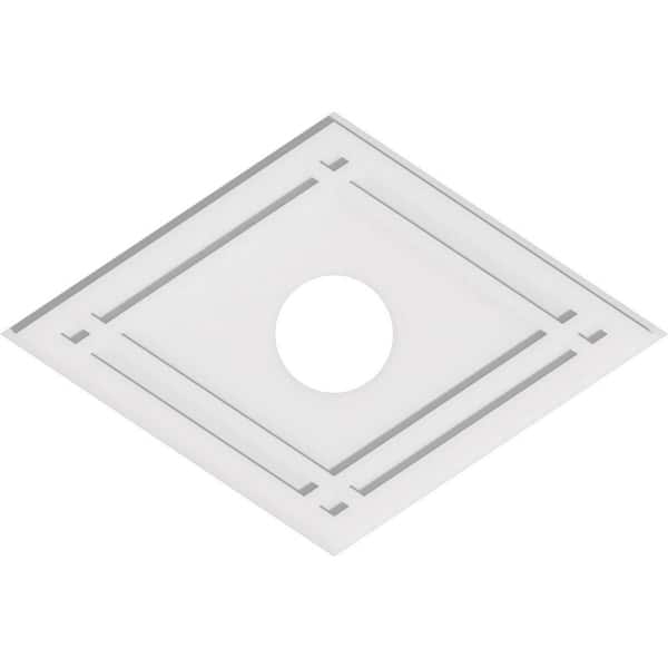 Ekena Millwork 34 in. W x 22-5/8 in. H x 6 in. ID x 1 in. P Diamond Architectural Grade PVC Contemporary Ceiling Medallion