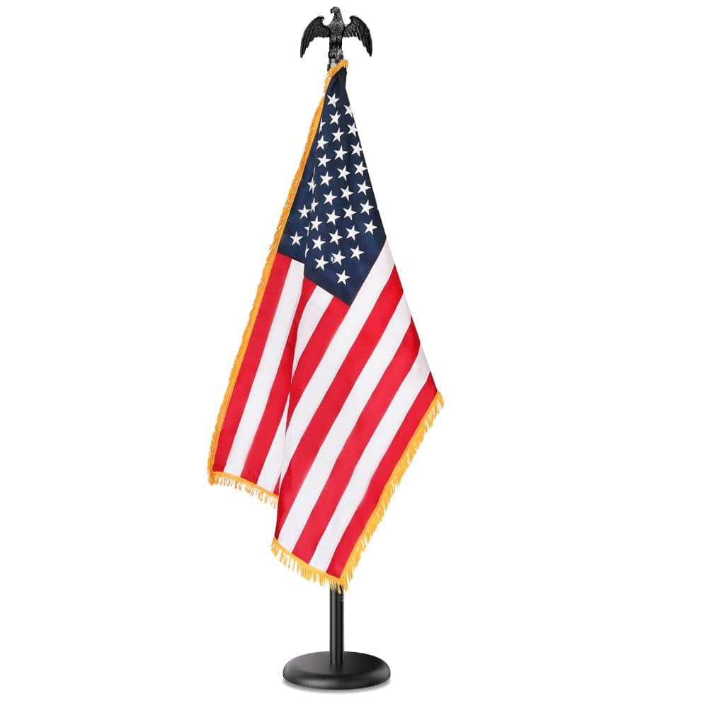 8FT Flagpole Stand Kit Indoor, Heavy Duty with Eagle Topper, 3x5 American Flag price history on PriceWatchPro