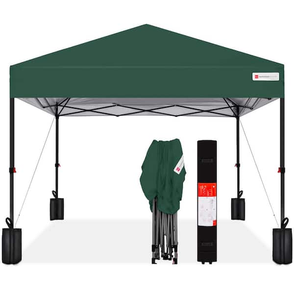 Best Choice Products 12 ft. x 12 ft. Dark Green Easy Setup Pop Up Canopy Instant Portable Tent with 1-Button Push and Carry Case