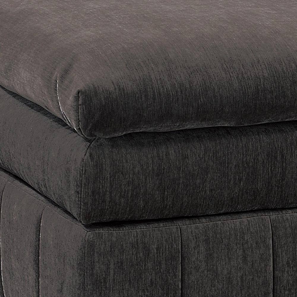 Luna 33" Dark Gray Tufted Modular Ottoman with Plush Cushioned Seat