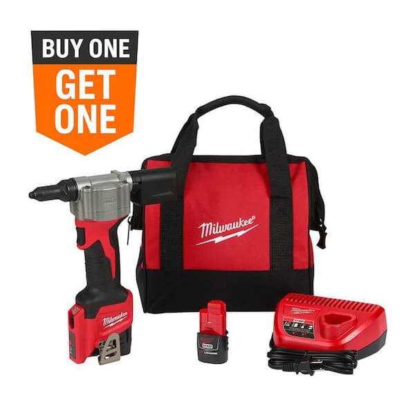 M12 12-Volt Lithium-Ion Cordless Rivet Tool Kit with (2) 1.5Ah Batteries and Charger
