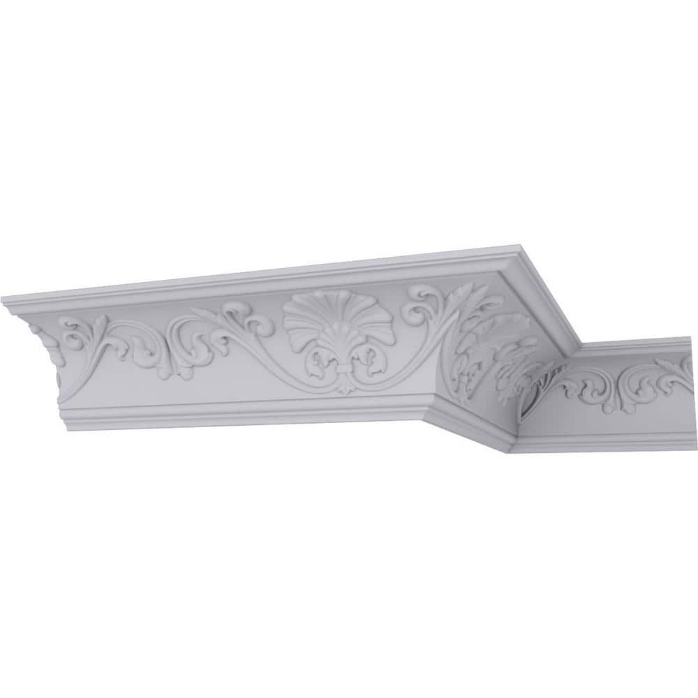 Primed White Polyurethane Geometric Crown Moulding Sample