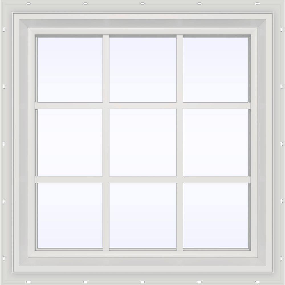35.5 in. x 35.5 in. V-2500 Series White Vinyl Fixed Picture Window with Colonial Grids/Grilles price history on PriceWatchPro