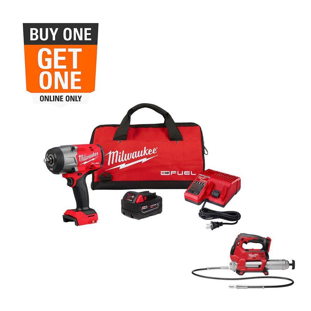 M18 FUEL 18V Lithium-Ion Brushless Cordless 1/2 in. Impact Wrench with Friction Ring Kit w/Grease Gun price history on PriceWatchPro