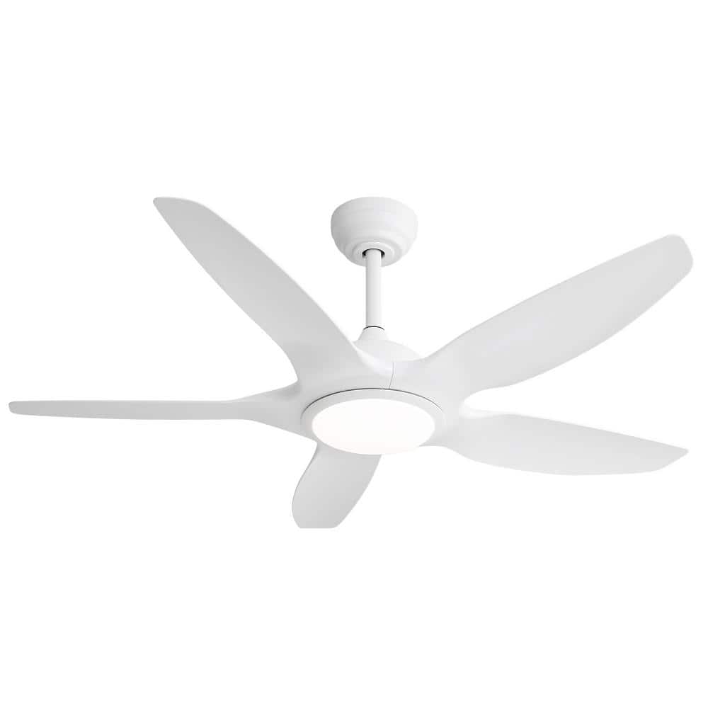 Modern 60 in. White 5 ABS Blades Downrod Standard Ceiling Fan with LED Light and Remote Control Included price history on PriceWatchPro