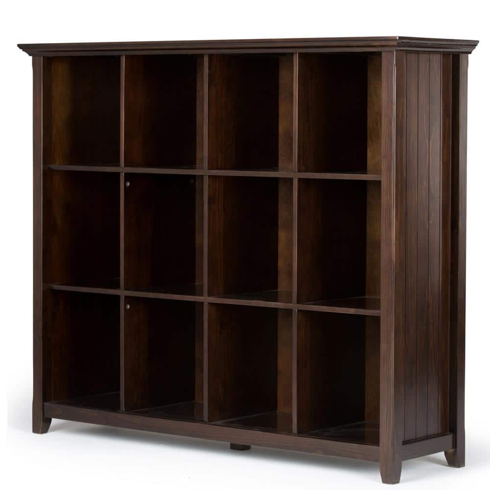 Brunette Brown Solid Wood 12-Cube Storage Unit