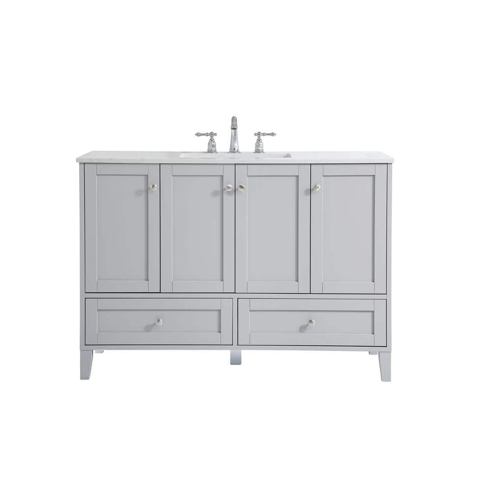 Timeless Home 48 in. W x 22 in. D x 34 in. H Single Bathroom Vanity in Grey