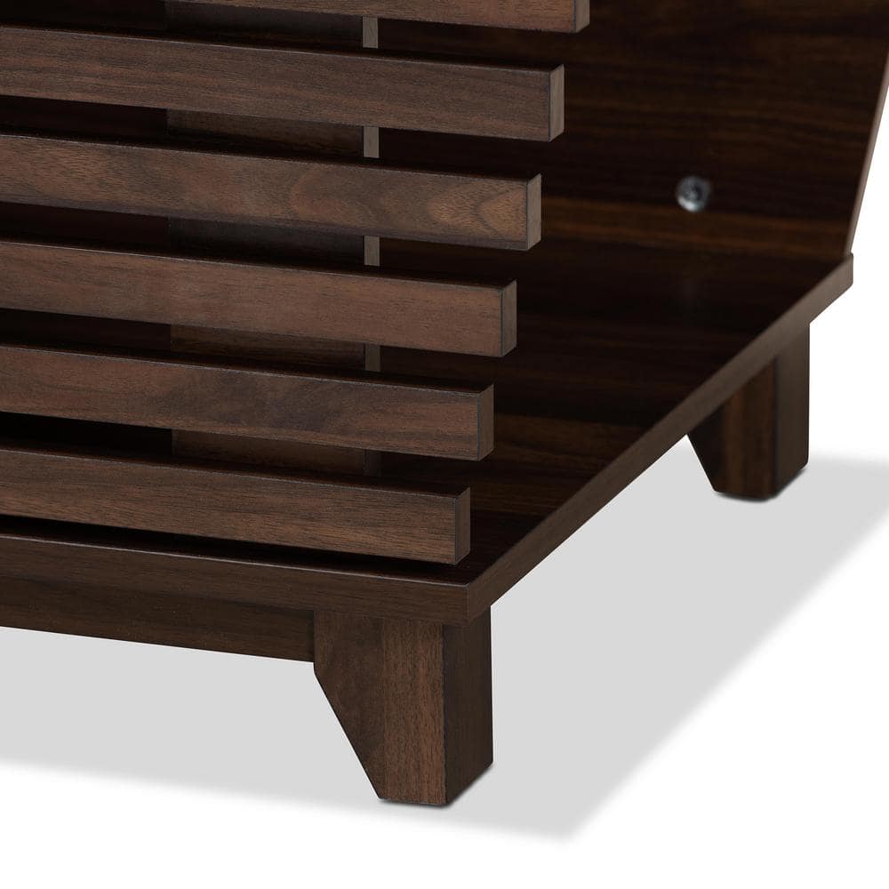 Walnut Brown Finished Wood Modern Cat Litter Box Cover House