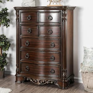 Brown 7-Drawer 39 in. W Chest of Drawers