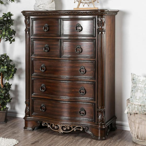 Benjara Brown 7-Drawer 39 in. W Chest of Drawers