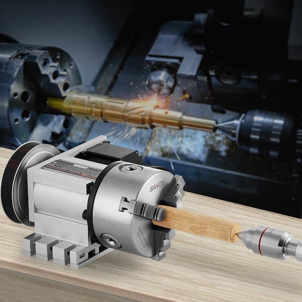 Dividing Head K11-100 mm 3- Jaw Chuck CNC Router Milling Drill Press with Axis 4th Indexing Head for Engraving
