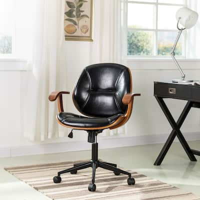 38.00"H Black Leatherette Adjustable Ergonomic Swivel Desk Chair/Task Chair
