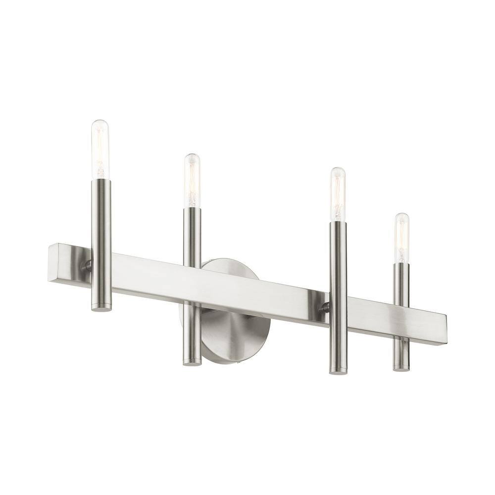 Elegant Denmark 4-Light Vanity Sconce in Brushed Nickel and Bronze