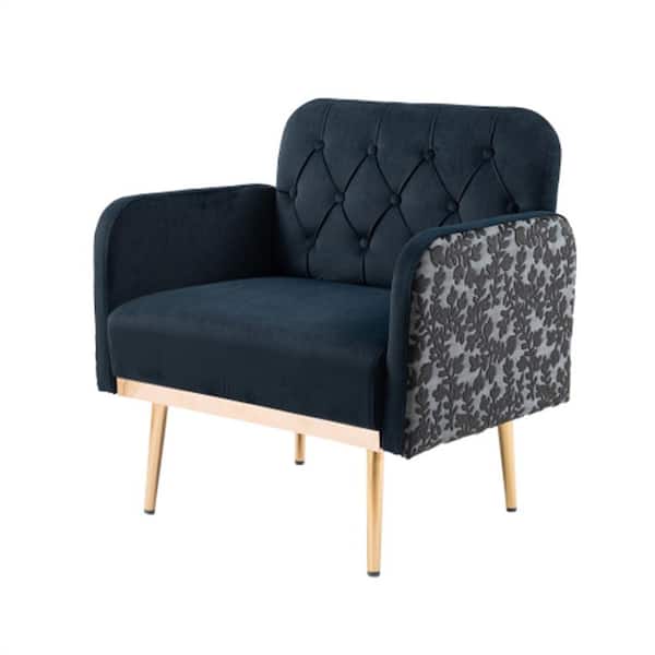 Donason 31 in. Black Velvet Arm Chair