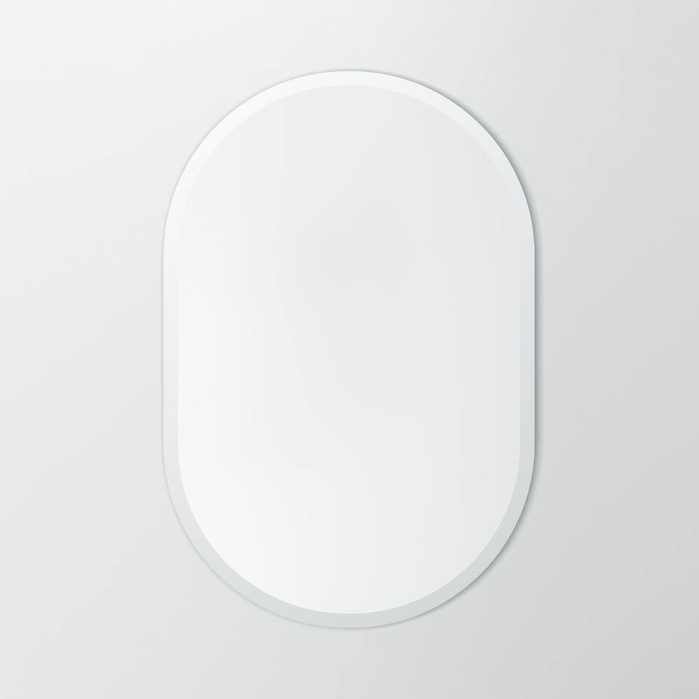 Elegant Beveled Edge Frameless Oval Vanity Mirror 24"x36"