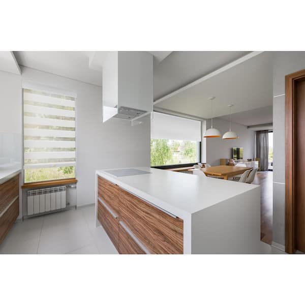 Lumi White Polyester 23 in.W x 72 in.L Light Filtering Cordless