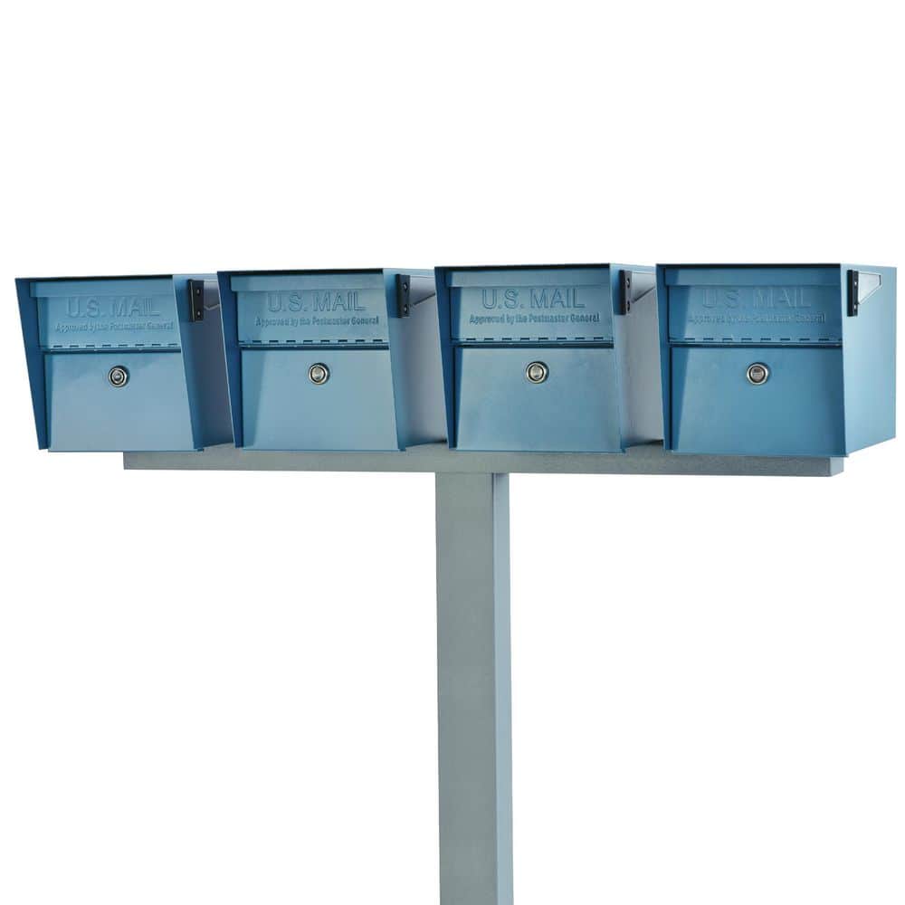 Mail Manager X4 Locking Mailbox Combo Kit w/ Granite In-Ground Post, Century Blue, 4 Way Mount High Security Cluster price history on PriceWatchPro
