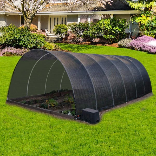 Greenhouse Sunblock Shade Cloth with Grommets 70% 10 ft. x 20 ft. Black