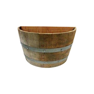 26 in. Dia x 14 in. H Wood Wine Barrel