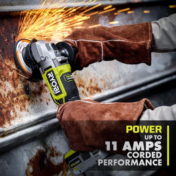 RYOBI ONE+ HP 18V Brushless Cordless 4-1/2 in. Angle Grinder RYOBI ONE+ HP 18V Brushless Cordless 4-1/2 in. Angle Grinder