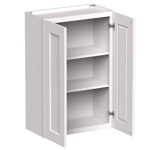 24 in. W x 12 in. D x 36 in. H HDF Ready to Assemble Standard Wall Cabinet Kitchen Cabinet in White w/ 2 Doors&2 Shelves