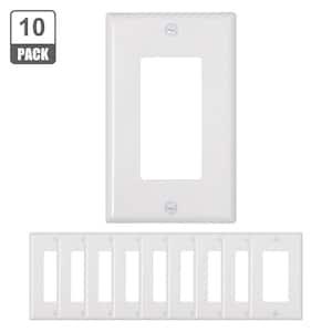 1-Gang White 1-Decorator/Rocker Plastic Wall Plate (10-Pack)