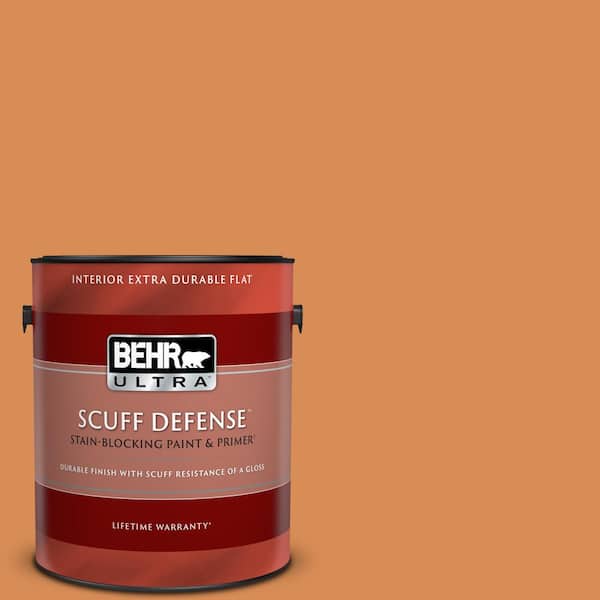 BEHR ULTRA 1 gal. #PMD-80 Spiced Pumpkin Extra Durable Flat Interior Paint & Primer