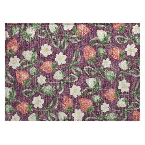Chantille Machine Washable Indoor/Outdoor Abstract ACN2864 Eggplant 3 ft. x 4 ft. Area Rug