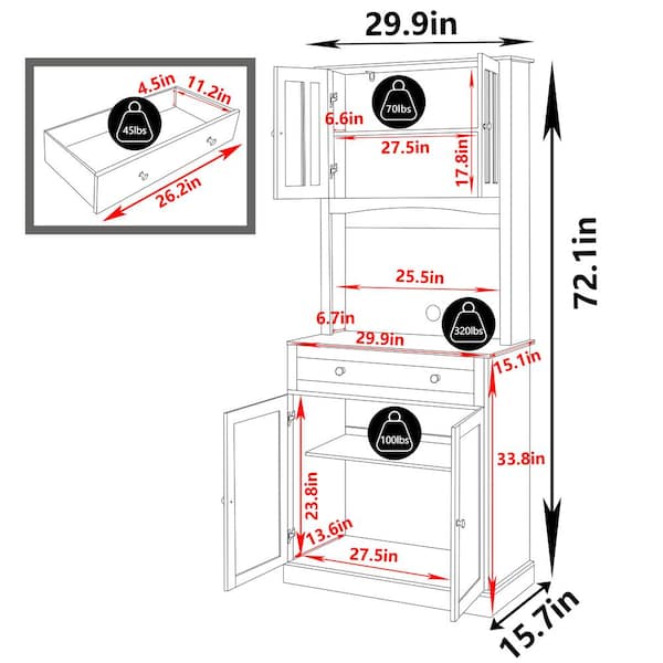 standard size of microwave cabinet