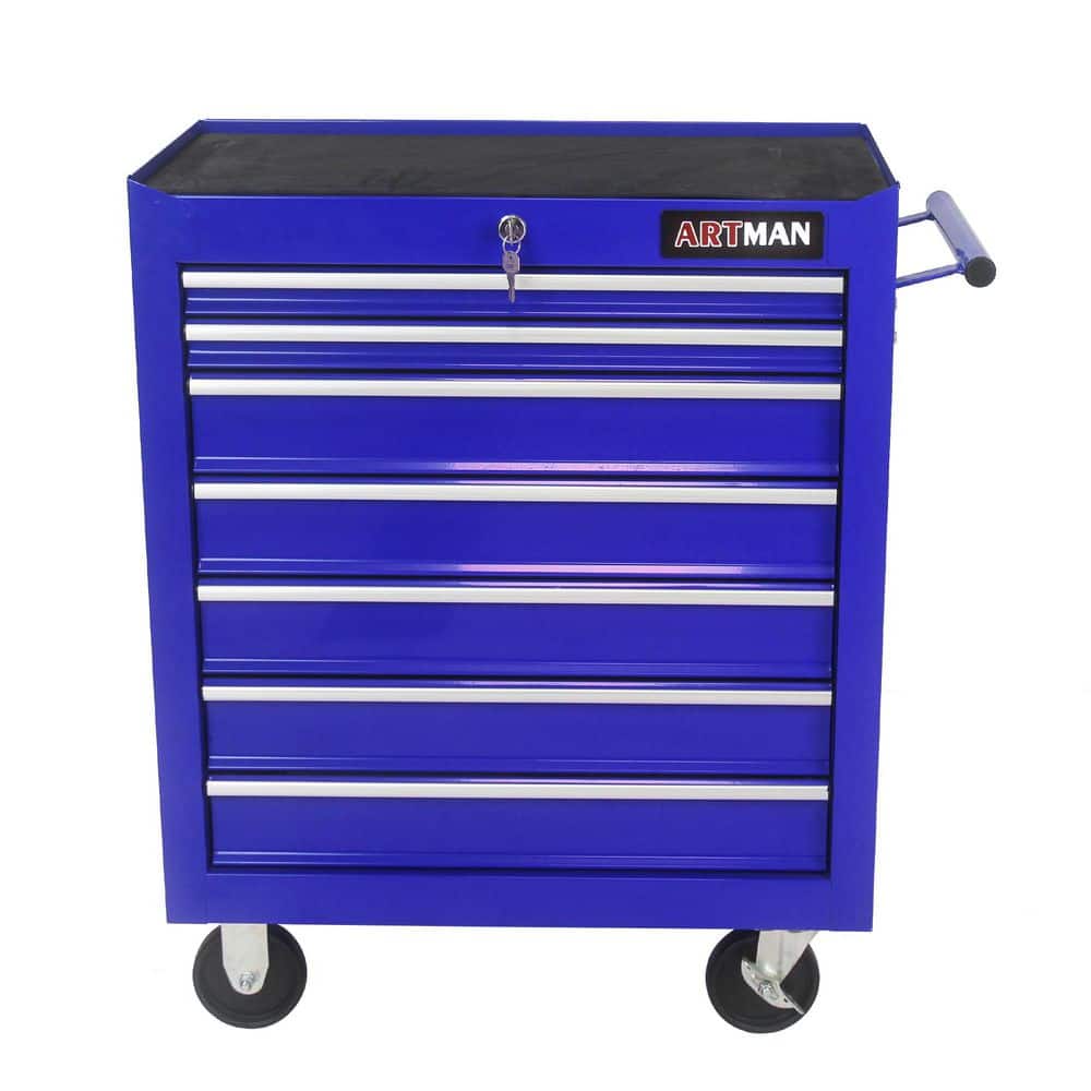24.2 in. 7 DRAWERS MULTIFUNCTIONAL Tool Cart WITH WHEELS-BLUE price history on PriceWatchPro
