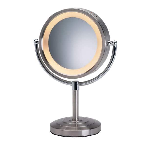 See All 8 1 2 In X 15 Round, Lighted Makeup Mirror With Magnification