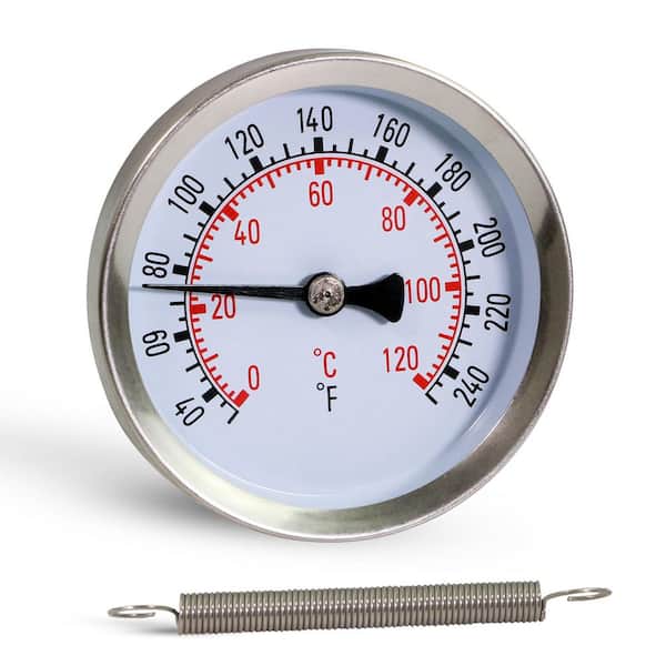 PLUMBFLEX 2.5 in. Clamp-On Thermometer Gauge, with 30° to 250° F/C Temperature Range