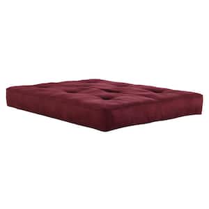 Classic 8 in. Independently Encased Coil Futon Full Size Mattress Merlot with CertiPUR-US Certified Foam