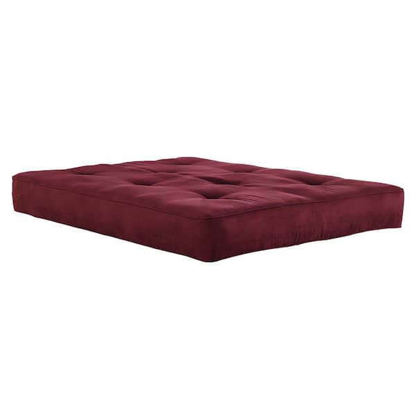DHP Classic 8 in. Independently Encased Coil Futon Full Size Mattress Merlot with CertiPUR-US Certified Foam