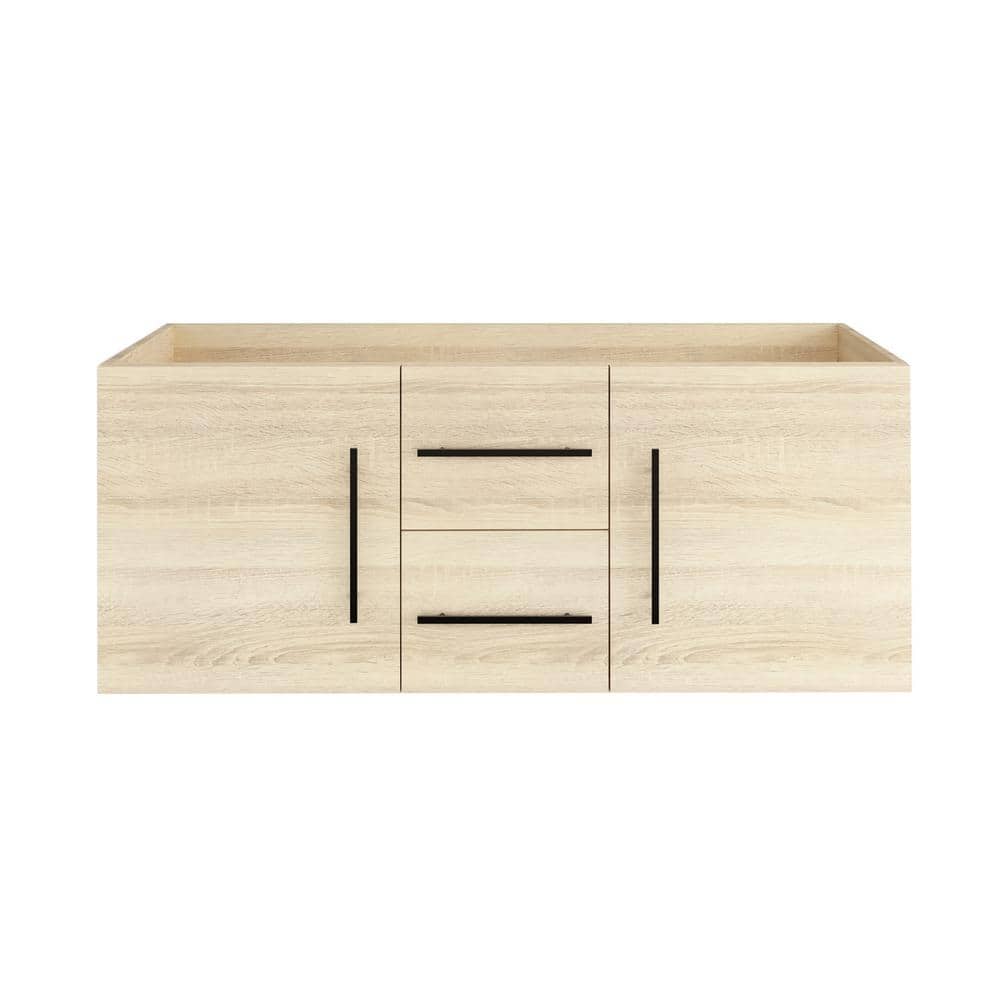 Napa 60 in. W x 22 in. D x 21 in. H Double Sink Bath Vanity Cabinet without Top in White Oak, Wall Mounted price history on PriceWatchPro