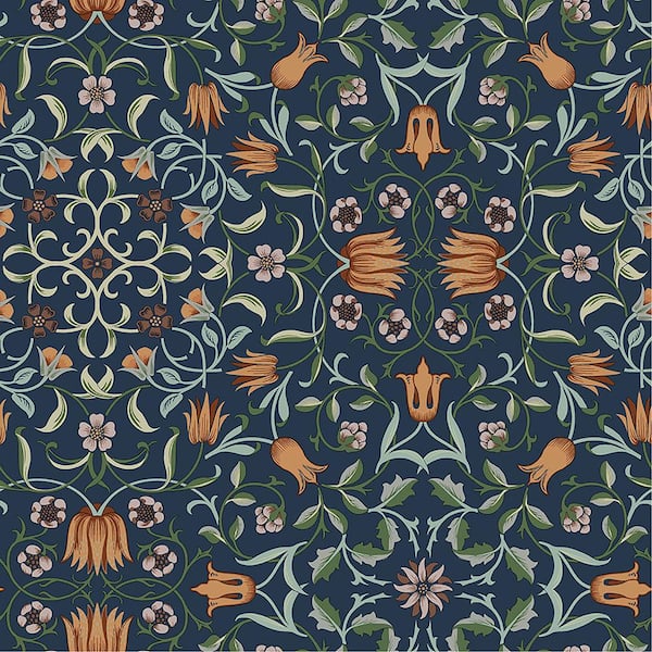 A-Street Prints Blue No 1 Holland Park Floral Non-Pasted Non Woven Wallpaper Sample