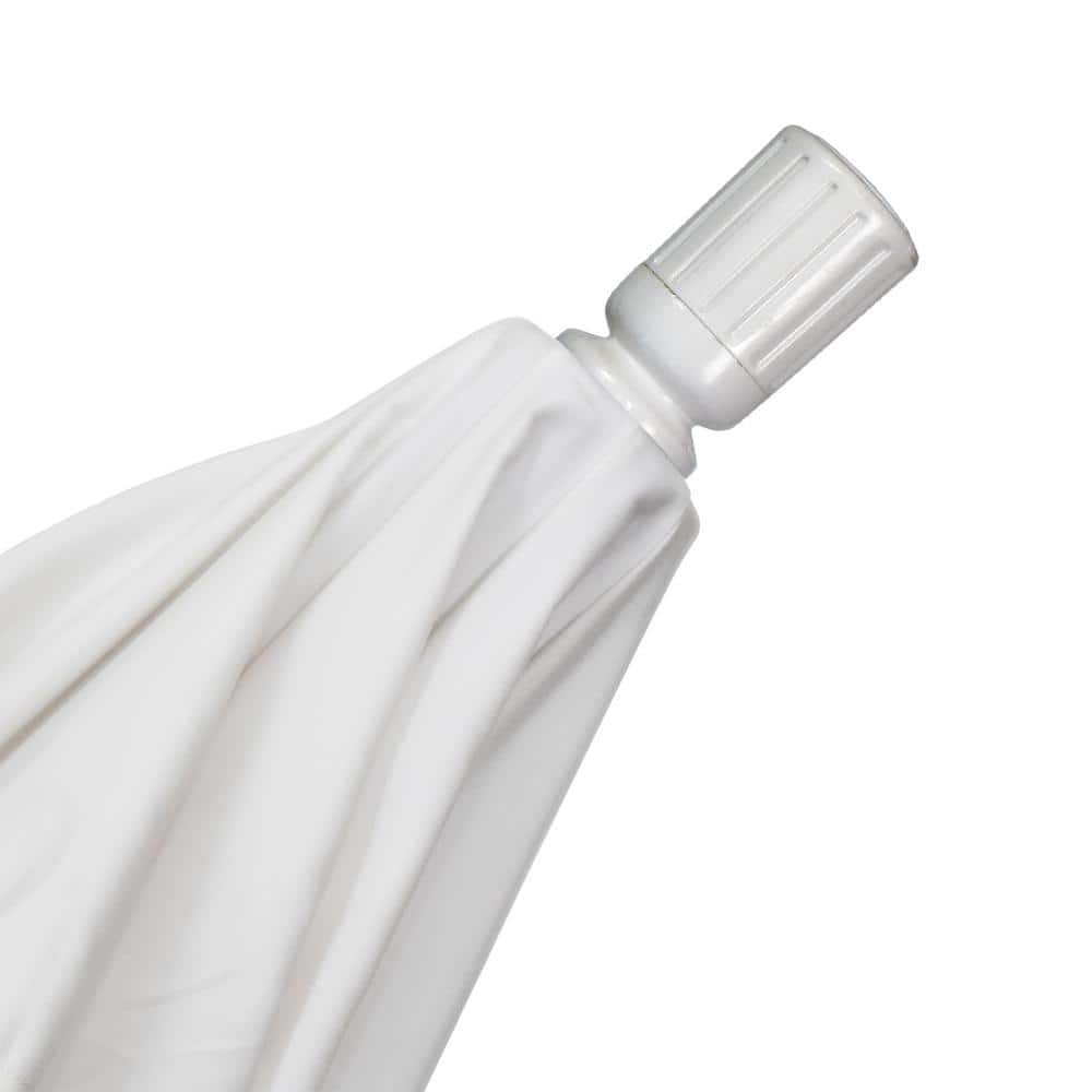 9 ft White Aluminum Patio Umbrella with Sunbrella Fabric