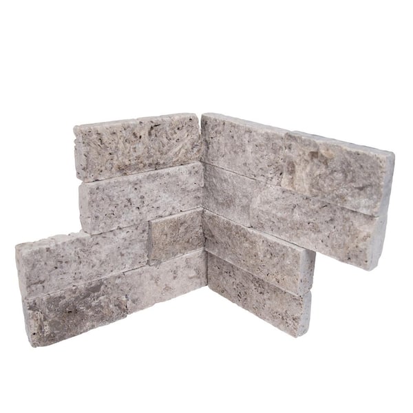 MSI Trevi Gray Ledger Corner 6 in. x 6 in. x 6 in. Natural Travertine Wall Tile (2.5 sq. ft./Case) MSI Trevi Gray Ledger Corner 6 in. x 6 in. x 6 in. Natural Travertine Wall Tile (2.5 sq. ft./Case)