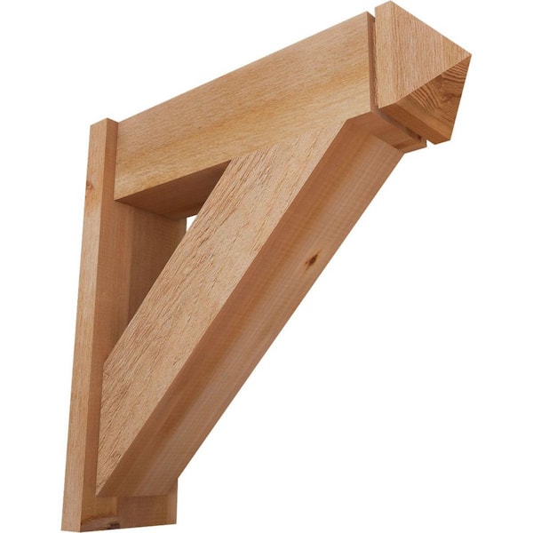 Ekena Millwork 8 in. x 28 in. x 28 in. Traditional Arts and Crafts Rough Sawn Western Red Cedar Outlooker