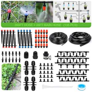 Outdoor Drip Irrigation Kit Automatic Spray Plant Watering System with 1/4 in. x 1/2 in. Blank Distribution Pipe Nozzle
